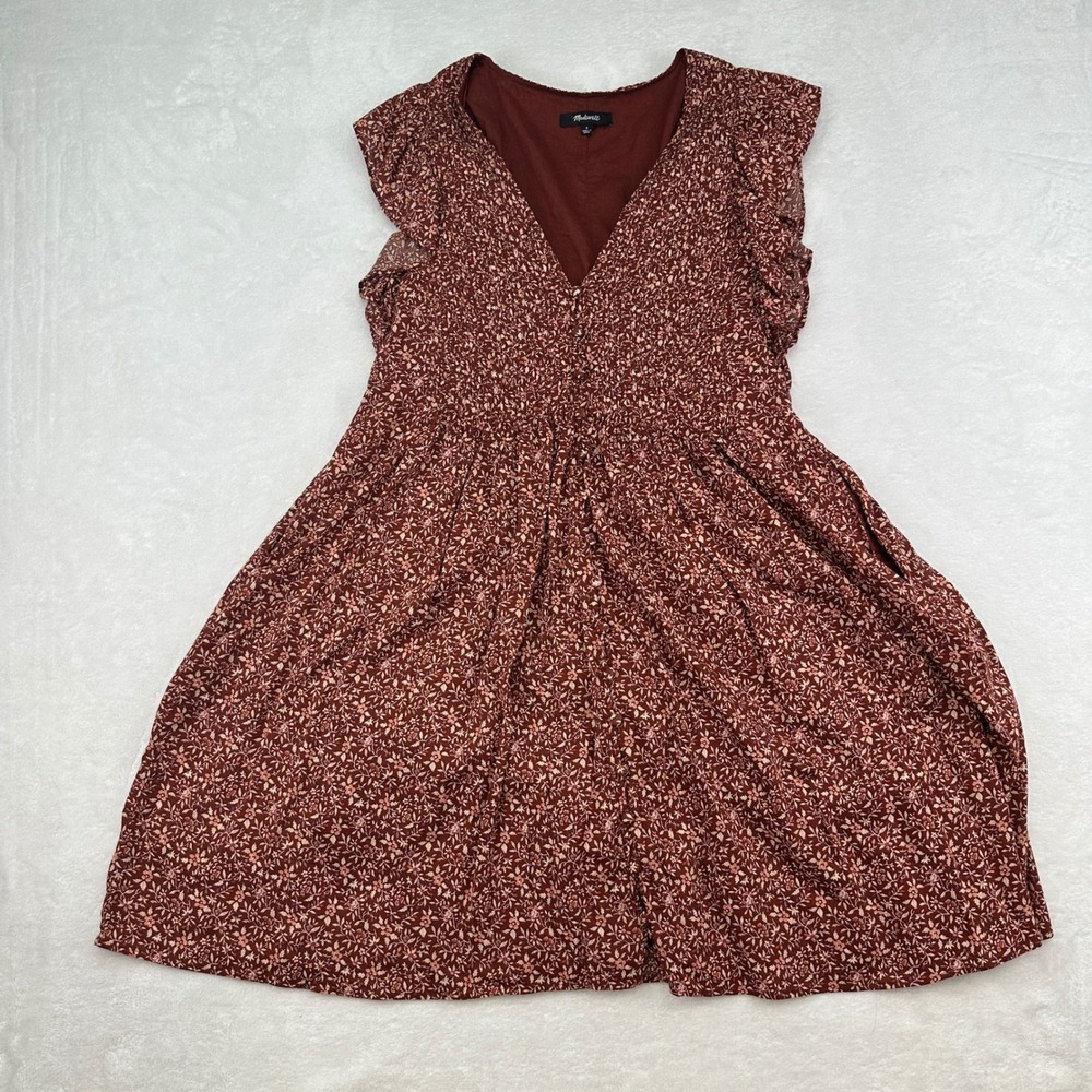 Madewell Pintuck Mini Dress Florentine Floral Lightweight Womens Small